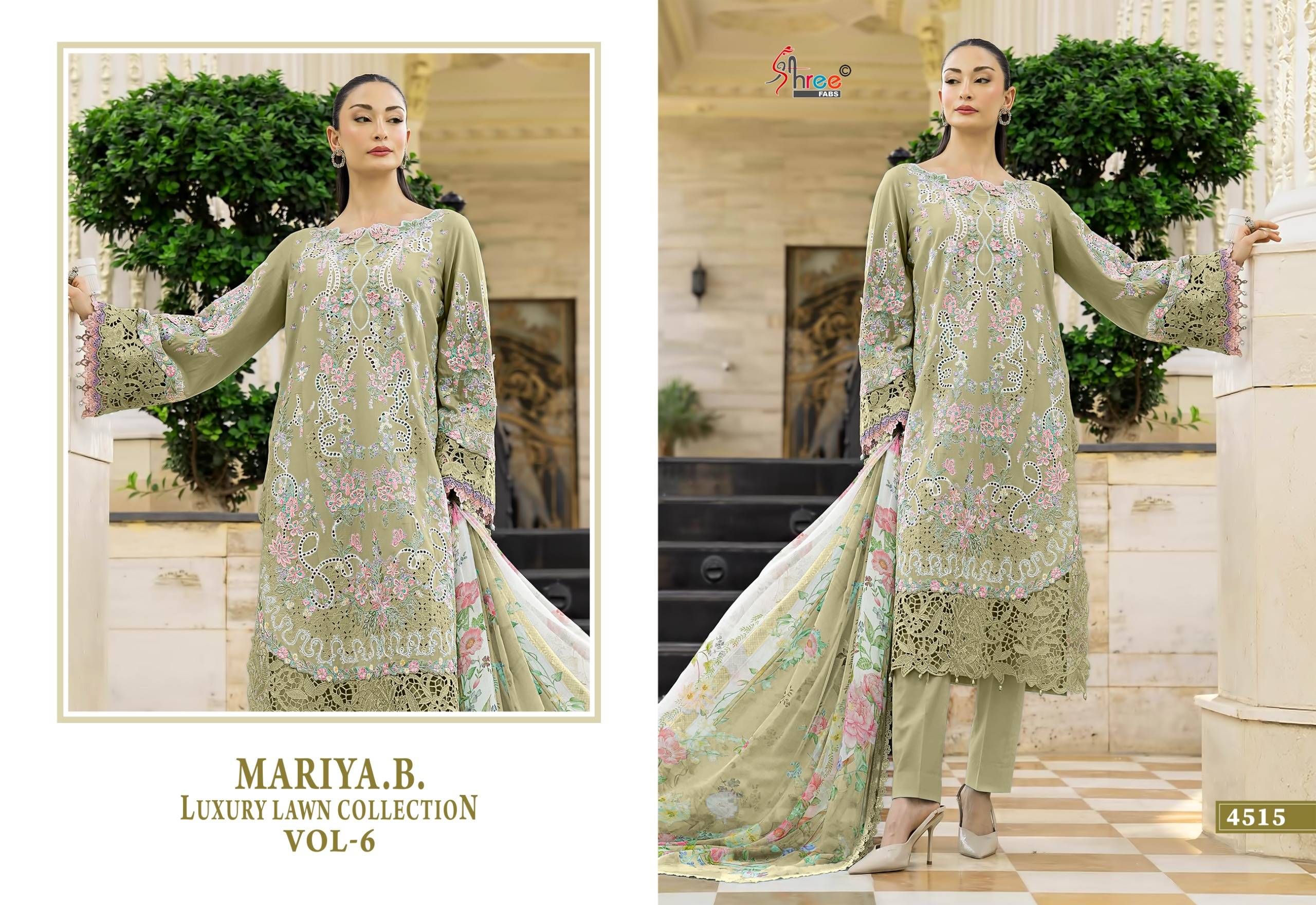 MARIYA B LUXURY LAWN COLLECTION VOL-6 By Shree Fabs Indian Traditional casual wear Pakistani pure cotton dresses At Wholesale Price